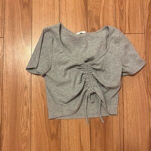 Ardene Gray Ruched Crop Top